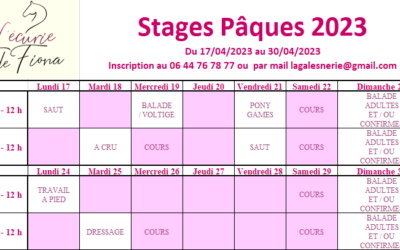 Stages Paques 2023